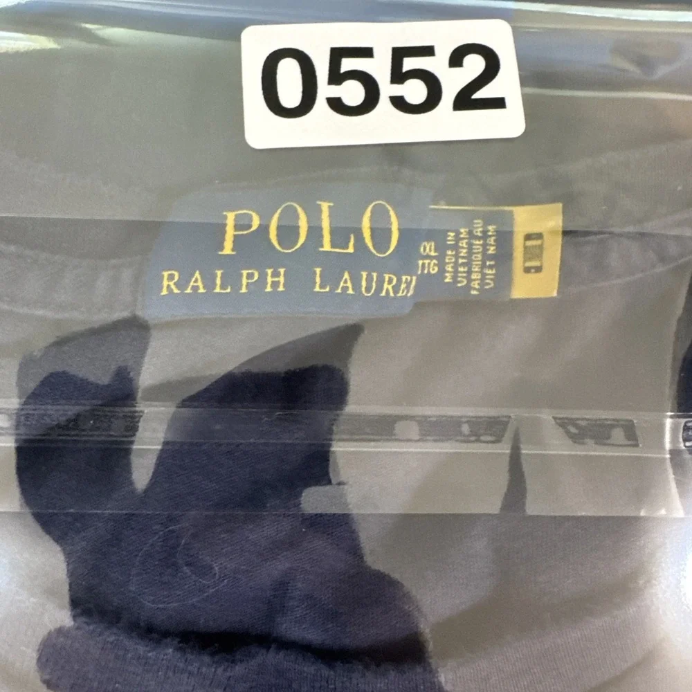 Polo Ralph Lauren Mens XXL TTG Tall Navy Blue Yellow Pony POLO Spellout T-Shirt